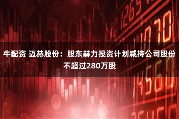 牛配资 迈赫股份:股东赫力投资计划减持公司股份不超过280万股
